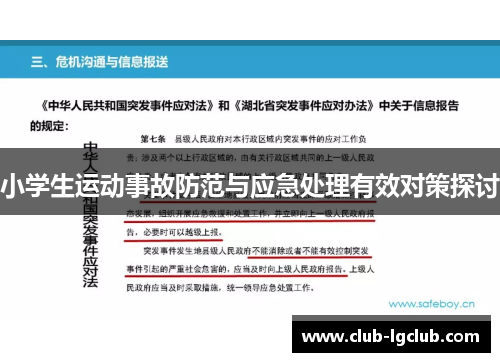 小学生运动事故防范与应急处理有效对策探讨
