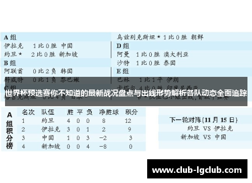 世界杯预选赛你不知道的最新战况盘点与出线形势解析各队动态全面追踪